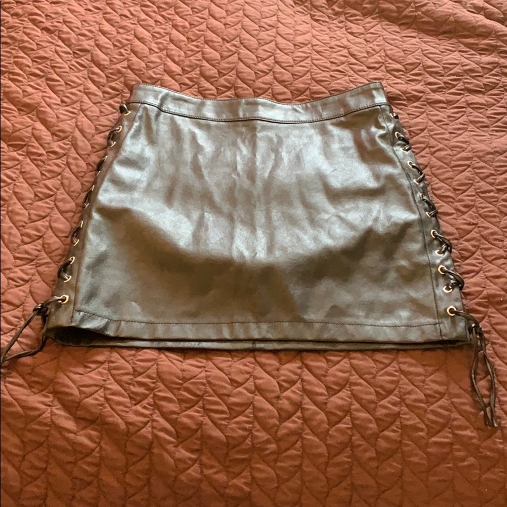 Vegan leather mini skirt